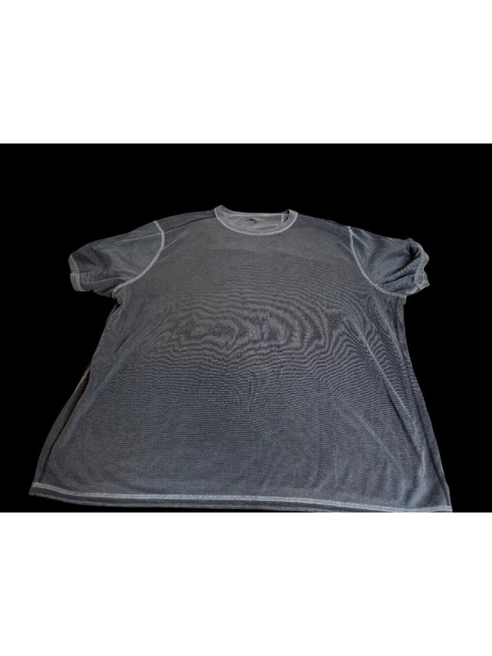 Tommy Bahama Mens Reversible Flip Sky Knit Short Sleeve Dk Gray T-Shirt 2XL Logo